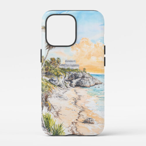 00 - Tulum Mexico Watercolor Art Phone Case - Main.jpg