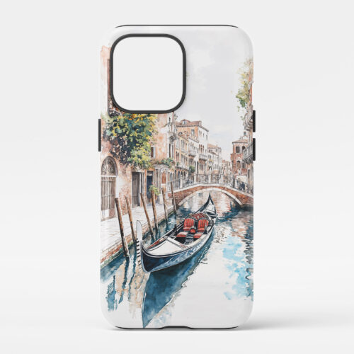 00 - Venice Gondola - Watercolor Art Phone Case - Main.jpg