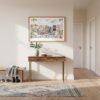 01 - A Framed A Morning in Amsterdam Watercolor Art - Horizontal Art Print hanging in Hallway.jpg