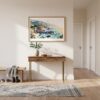 01 - A Framed Big Sur Watercolor - Horizontal Art Print hanging in Hallway.jpg