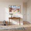 01 - A Framed Canyonlands National Park Watercolor - Horizontal Art Print hanging in Hallway.jpg
