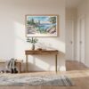 01 - A Framed Lake Tahoe Watercolor - Horizontal Art Print hanging in Hallway.jpg