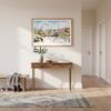 01 - A Framed Park Guell Spain Watercolor Art - Horizontal Art Print hanging in Hallway.jpg