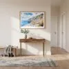 01 - A Framed Positano Italy Watercolor Art - Horizontal Art Print hanging in Hallway.jpg