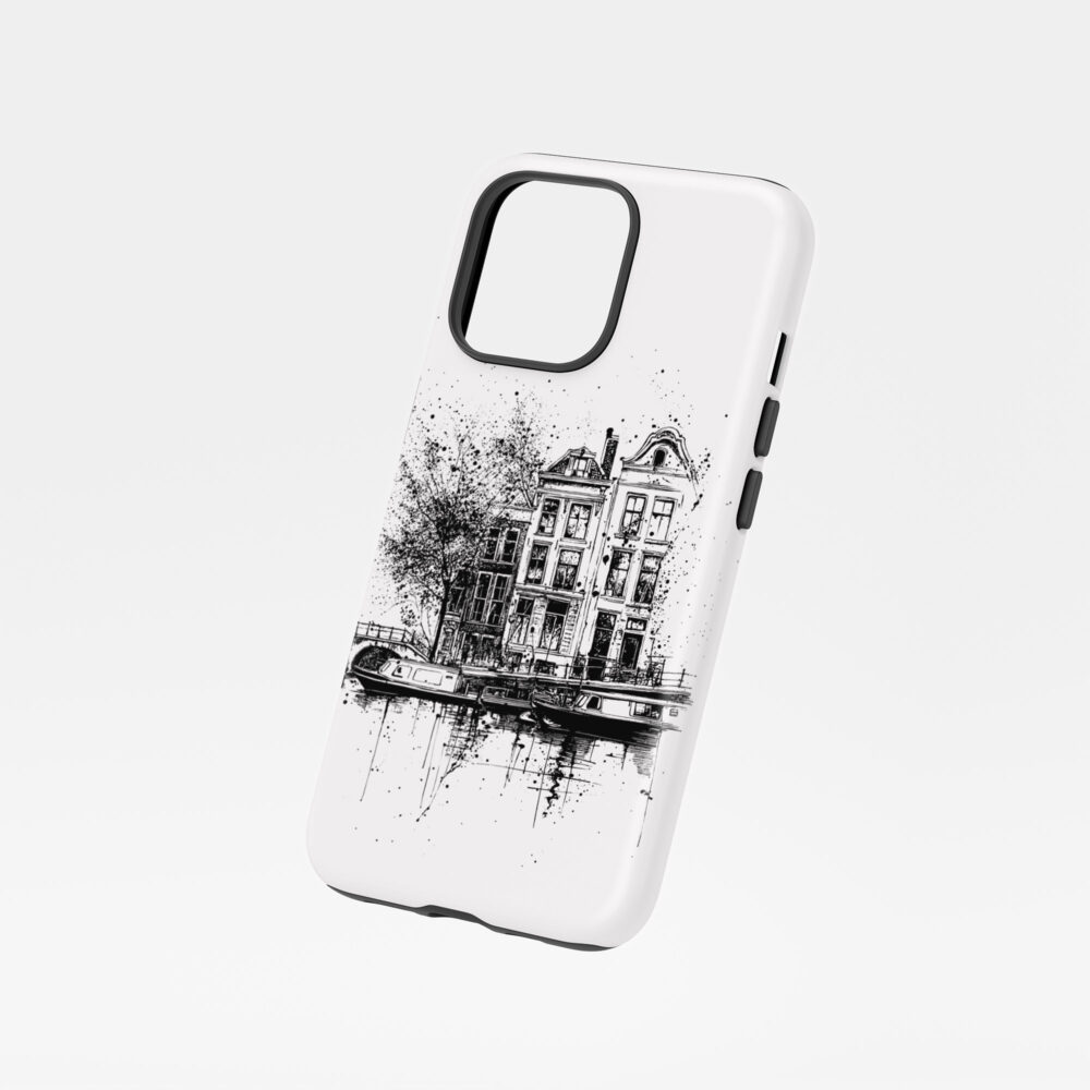 01 - Amsterdam Canal - Pencil Drawing Art Phone Case - Floating.jpg 01 - Amsterdam Canal - Pencil Drawing Art Phone Case - Floating.jpg