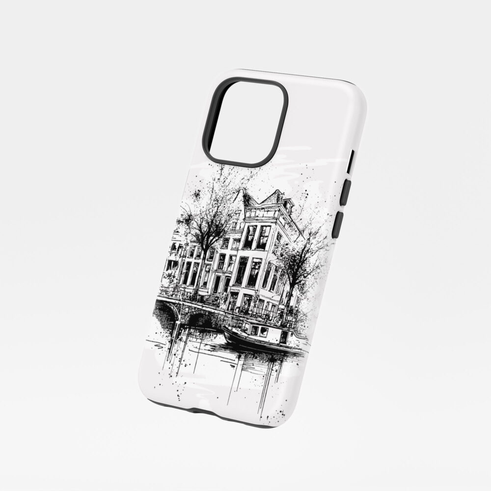 01 - Amsterdam - Pencil Drawing Art Phone Case - Floating.jpg 01 - Amsterdam - Pencil Drawing Art Phone Case - Floating.jpg