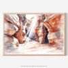 01 - Antelope Canyon National Park Watercolor - Horizontal Art - Digital Download - Main.jpg