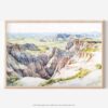 01 - Badlands National Park Watercolor - Horizontal Art - Digital Download - Main.jpg