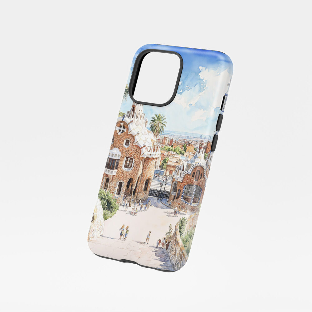 01 - Barcelona Park Guell - Watercolor Art Phone Case - Floating.jpg 01 - Barcelona Park Guell - Watercolor Art Phone Case - Floating.jpg