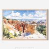 01 - Bryce Canyon National Park Watercolor - Horizontal Art - Digital Download - Main.jpg