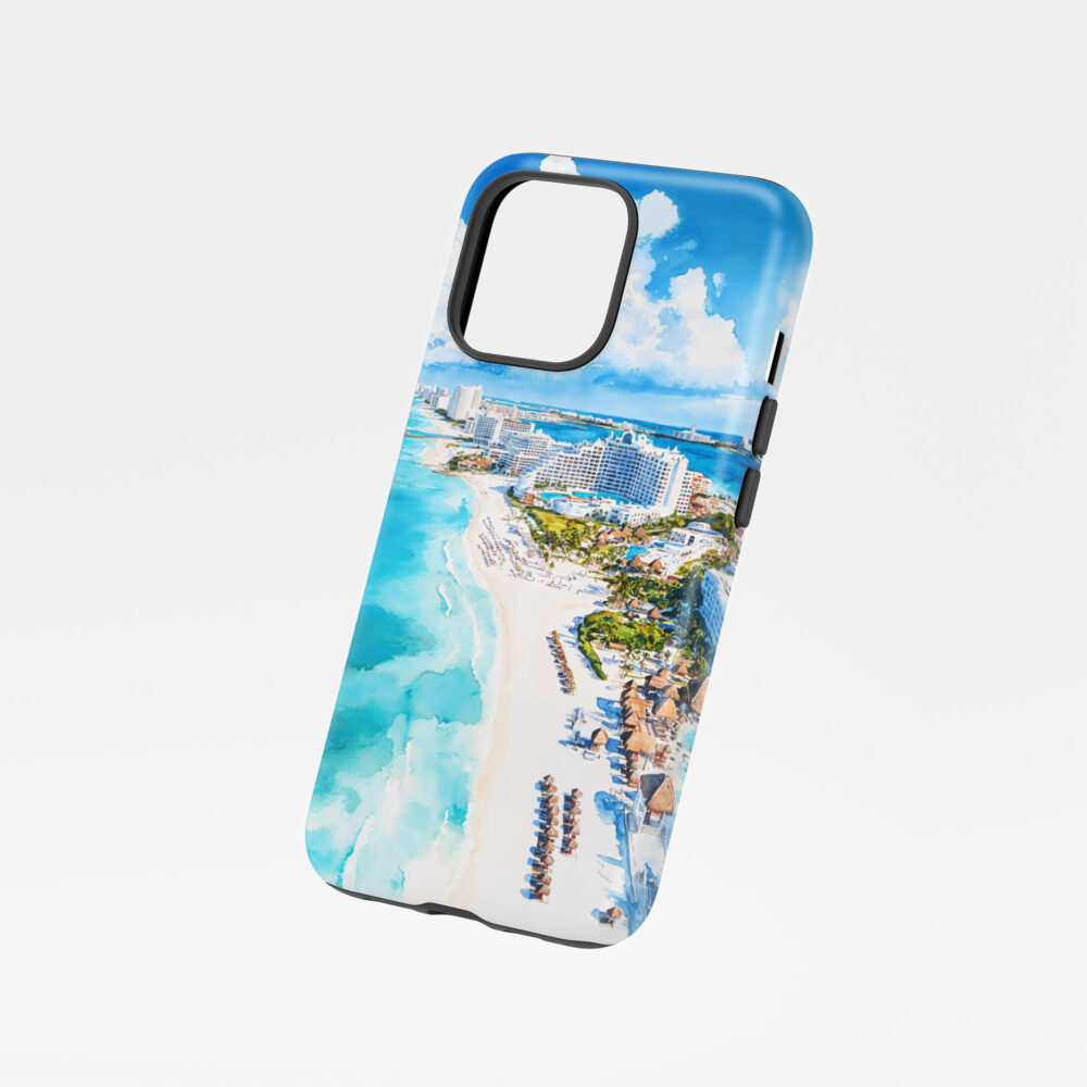 01 - Cancun Mexico Watercolor Art Phone Case - Floating.jpg 01 - Cancun Mexico Watercolor Art Phone Case - Floating.jpg