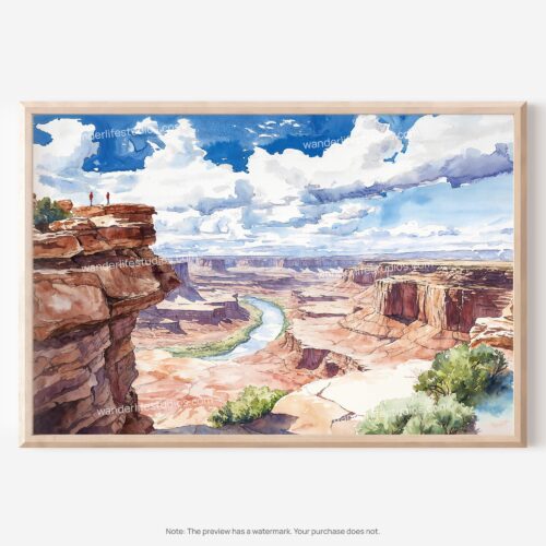 01 - Canyonlands National Park Watercolor - Horizontal Art - Digital Download - Main.jpg