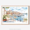 01 - Coffee in Porto Portugal Watercolor Art - Horizontal Art - Digital Download - Main.jpg