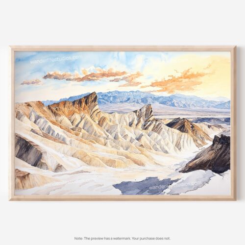 01 - Death Valley National Park Watercolor - Horizontal Art - Digital Download - Main.jpg