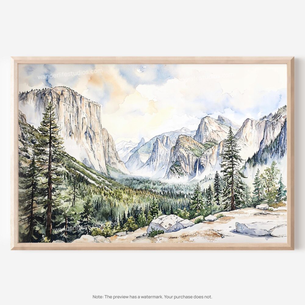 01 - El Capitan Watercolor - Horizontal Art - Digital Download - Main.jpg