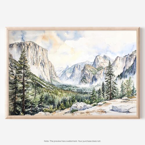 01 - El Capitan Watercolor - Horizontal Art - Digital Download - Main.jpg
