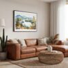 01 - Framed Adirondack Mountains Watercolor - Horizontal Canvas Print - Boho Living Room.jpg