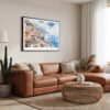 01 - Framed Amalfi Coast Watercolor Art - Horizontal Canvas Print - Boho Living Room.jpg
