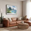 01 - Framed American Samoa National Park Watercolor - Horizontal Canvas Print - Boho Living Room.jpg