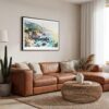 01 - Framed Big Sur Watercolor - Horizontal Canvas Print - Boho Living Room.jpg