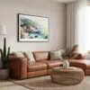 01 - Framed Big Sur Watercolor - Horizontal Canvas Print - Boho Living Room.jpg