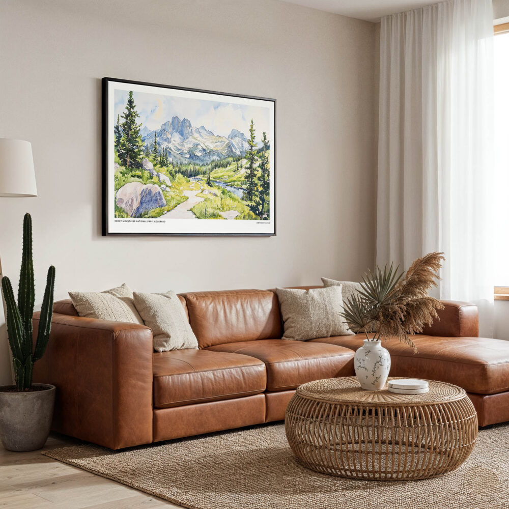 01 - Framed Colorado Rocky Mountains National Park Watercolor - Horizontal Canvas Print - Boho Living Room.jpg 01 - Framed Colorado Rocky Mountains National Park Watercolor - Horizontal Canvas Print - Boho Living Room.jpg