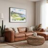 01 - Framed Golf at Pebble Beach Watercolor - Horizontal Canvas Print - Boho Living Room.jpg