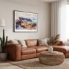 01 - Framed Haleakala National Park Watercolor - Horizontal Canvas Print - Boho Living Room.jpg