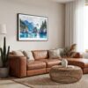 01 - Framed Kenai Fjords National Park Watercolor - Horizontal Canvas Print - Boho Living Room.jpg