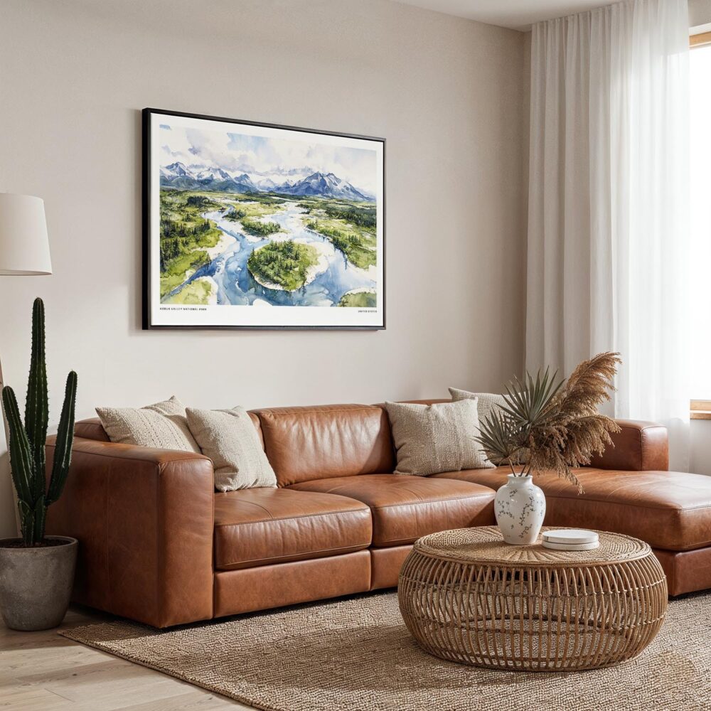 01 - Framed Kobuk Valley National Park Watercolor - Horizontal Canvas Print - Boho Living Room.jpg 01 - Framed Kobuk Valley National Park Watercolor - Horizontal Canvas Print - Boho Living Room.jpg