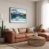 01 - Framed Lake Clark National Park Watercolor - Horizontal Canvas Print - Boho Living Room.jpg