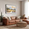 01 - Framed Mount Rainier National Park Watercolor - Horizontal Canvas Print - Boho Living Room.jpg