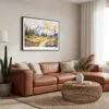 01 - Framed Mount Rainier National Park Watercolor - Horizontal Canvas Print - Boho Living Room.jpg