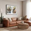 01 - Framed Multnomah Falls Watercolor - Horizontal Canvas Print - Boho Living Room.jpg