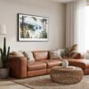 01 - Framed Olympic National Park Watercolor - Horizontal Canvas Print - Boho Living Room.jpg