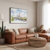 01 - Framed Paris Eiffel Tower Watercolor Art - Horizontal Canvas Print - Boho Living Room.jpg