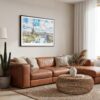 01 - Framed Paris Skyline Watercolor Art - Horizontal Canvas Print - Boho Living Room.jpg