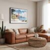01 - Framed San Francisco Golden Gate Bridge Watercolor Art - Horizontal Canvas Print - Boho Living Room.jpg