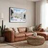 01 - Framed San Francisco Painted Ladies Watercolor Art - Horizontal Canvas Print - Boho Living Room.jpg