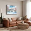 01 - Framed Venice Italy Rialto Bridge Watercolor Art - Horizontal Canvas Print - Boho Living Room.jpg