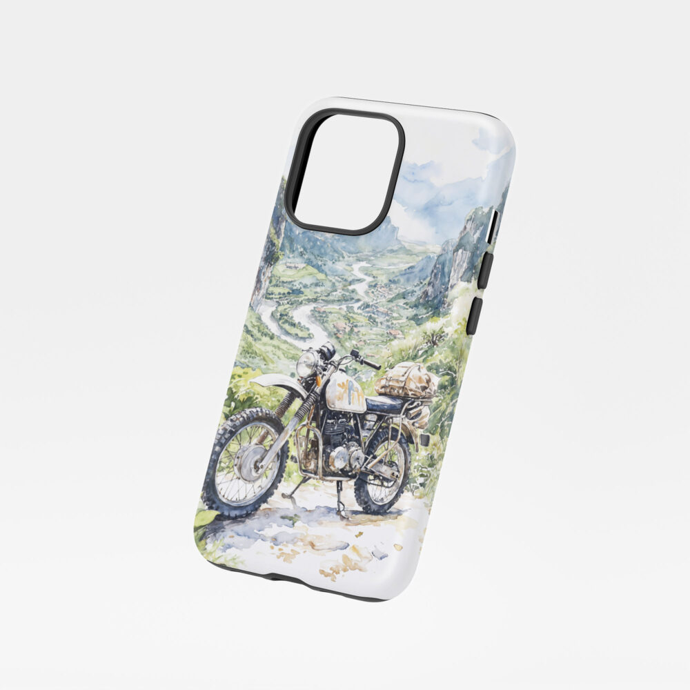 01 - Ha Giang Loop Motorbike Watercolor Art Phone Case - Floating.jpg 01 - Ha Giang Loop Motorbike Watercolor Art Phone Case - Floating.jpg
