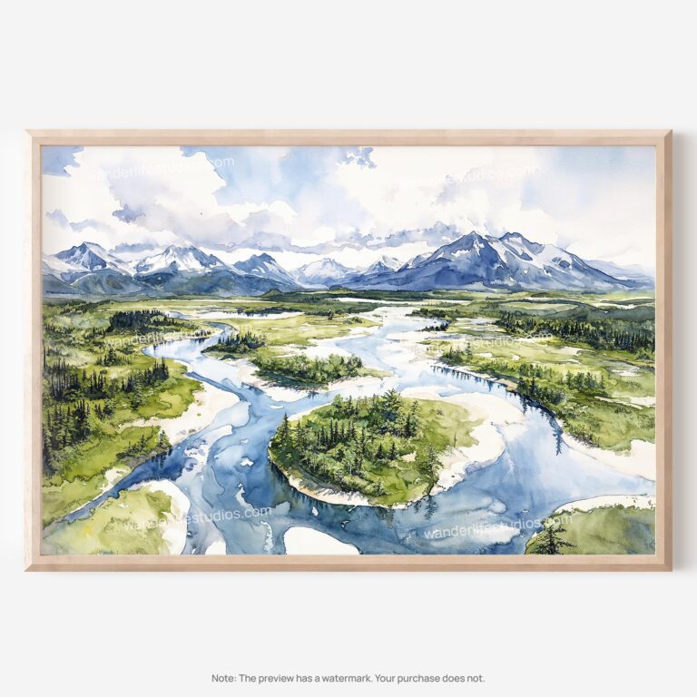01 - Kobuk Valley National Park Watercolor - Horizontal Art - Digital Download - Main.jpg