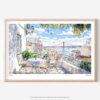 01 - Lisbon Portugal Watercolor Art - Horizontal Art - Digital Download - Main.jpg