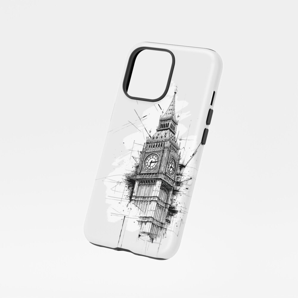 01 - London Big Ben Clock Tower Pencil Drawing Phone Case - Floating.jpg 01 - London Big Ben Clock Tower Pencil Drawing Phone Case - Floating.jpg