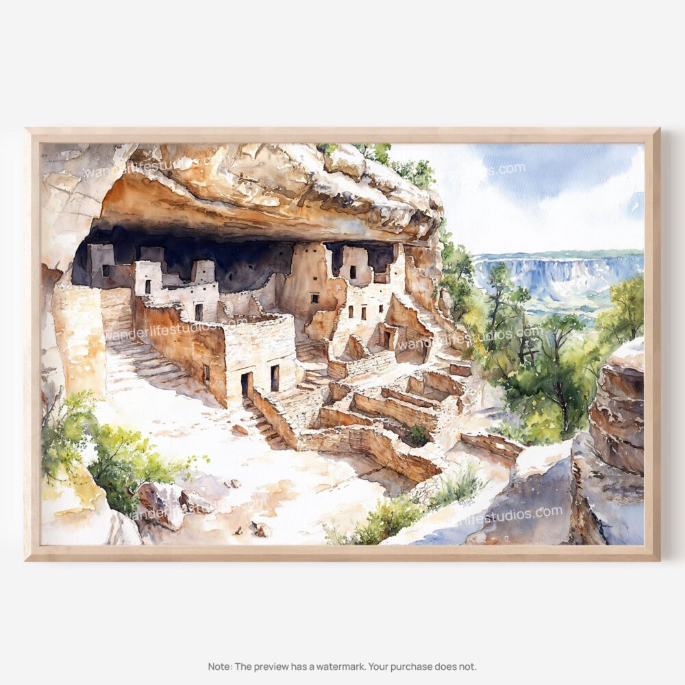01 - Mesa Verde National Park Watercolor - Horizontal Art - Digital Download - Main.jpg 01 - Mesa Verde National Park Watercolor - Horizontal Art - Digital Download - Main.jpg