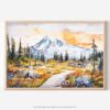 01 - Mount Rainier National Park Watercolor - Horizontal Art - Digital Download - Main.jpg