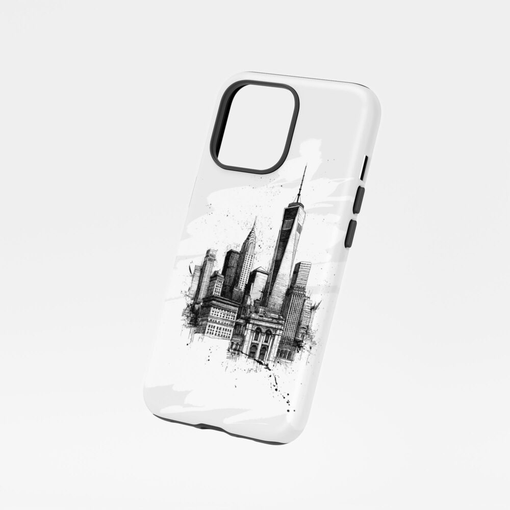 01 - One World Trade Center - Pencil Drawing Phone Case - Floating.jpg 01 - One World Trade Center - Pencil Drawing Phone Case - Floating.jpg