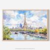 01 - Paris Eiffel Tower Watercolor Art - Horizontal Art - Digital Download - Main.jpg