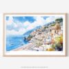 01 - Positano Italy Watercolor Art - Horizontal Art - Digital Download - Main.jpg