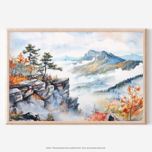 01 - Shenandoah National Park Watercolor - Horizontal Art - Digital Download - Main.jpg